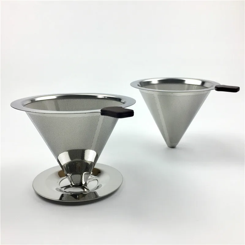 

Coffee Filter Stainless Steel Holder Metal Mesh Funnel Baskets Drif Filters Dripper v60 Drip For Cup