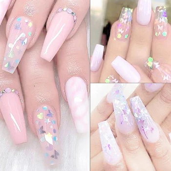 

12 Grid/Set Holographic 3D Butterfly Art Nail Glitter Sequins Laser Flakes Nails Decoration Accessories