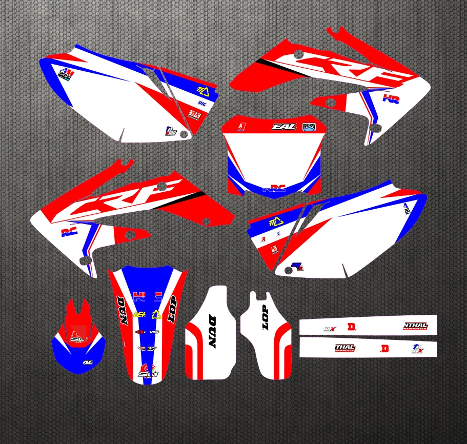 Новый стиль команда графики фоны наклейки Наборы наклеек для Honda CRF250 CRF250R CRF 250 250R