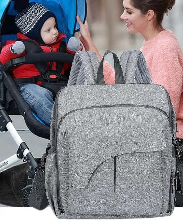 Trendy Luiertas Mama Rugzak Met Aankleedkussen Nappy Tassen Kinderwagen Bandjes Usb Opladen Grote Capaciteit Multifunctionele