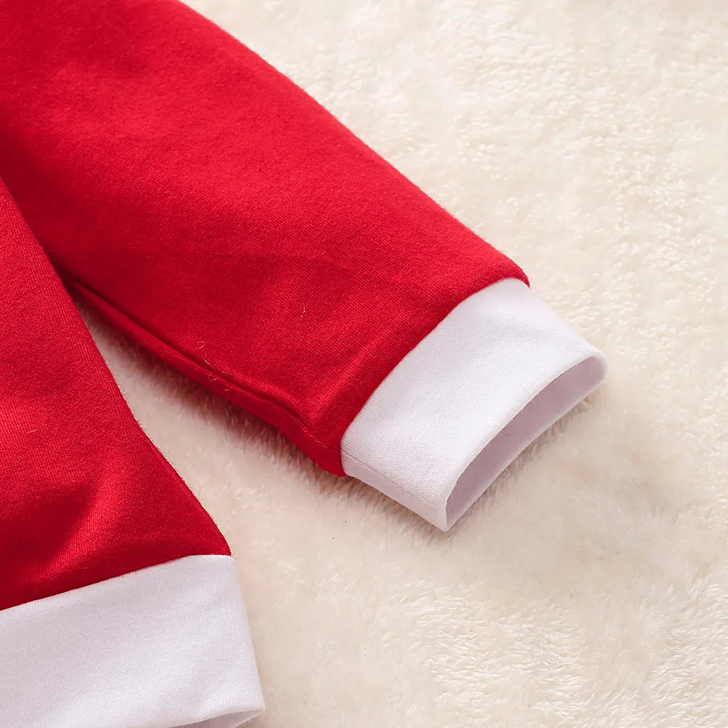 Рождественская пижама с принтом Санты и оленя для новорожденных мальчиков и девочек; одежда для сна; Спортивный Повседневный костюм; Одежда для младенцев