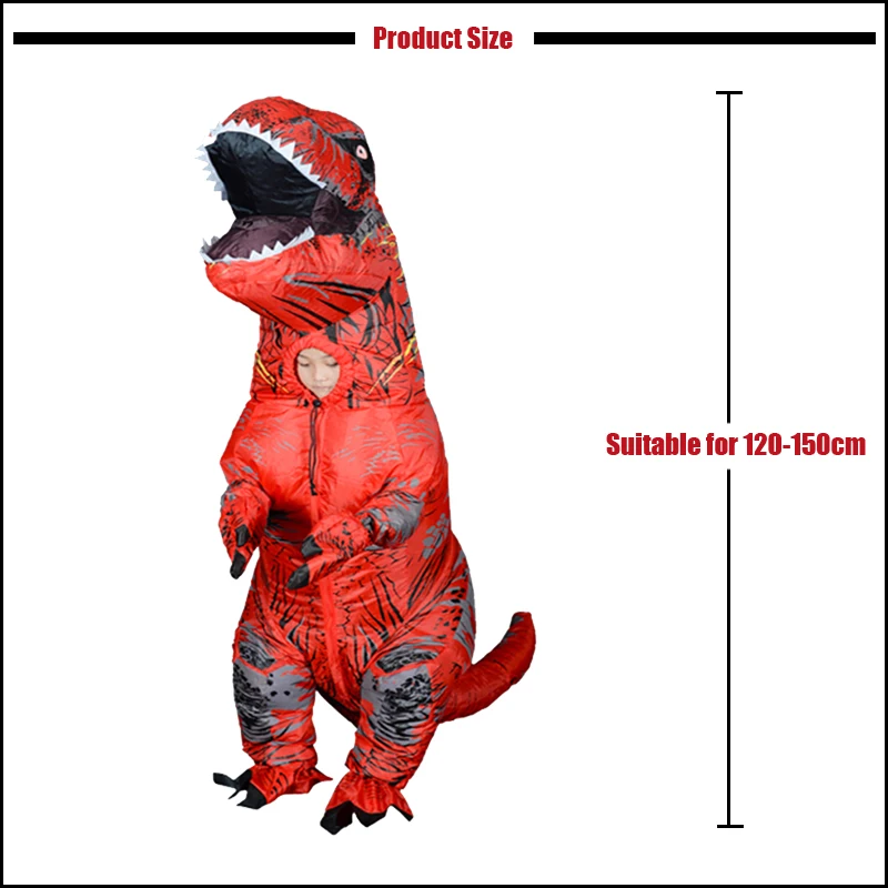 Kids Mascot Inflatable Dinosaur Costume T REX Boys Girls Party Dress Up Costumes Dino Halloween Cosplay Fancy Cartoon Dress Toys Kids Mascot Inflatable Dinosaur Costume T REX Boys Girls Party Dress Up Costumes Dino Halloween Cosplay Fancy Cartoon Dress Toys