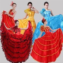 Юбка в стиле фламенко классический испанский бой быков женские испанский Танцевальный Костюм цыган фламенко платье для сцены юбки для танца живота SL1458
