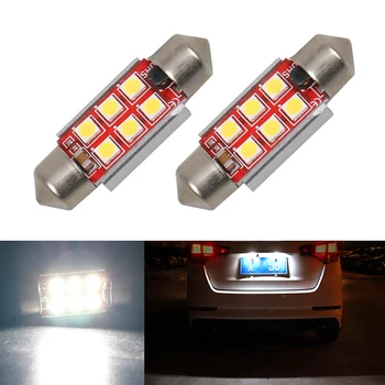 

2x Dome Festoon 3030SMD Error free Bright White LED License Plate Light For Volvo S40 V50 V70 C30 C70 70 s80 XC90 s60