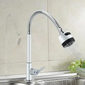 

G1/2in 360 Degree Universal Rotation Single Handle Kitchen Pressurized Water Saving Sink Faucet Cold Water Tap