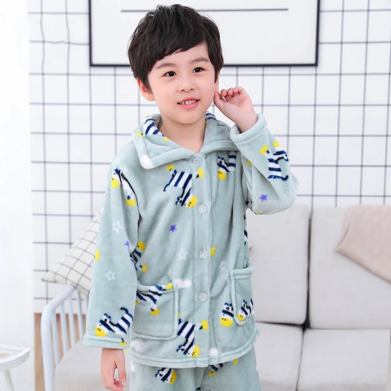 

Boys Clothing Winter Soft Pyjamas Suit Children Sleepwear Pijamas Set Hojme Clothing Long Sleeve Cartoon Nightwear Homewear