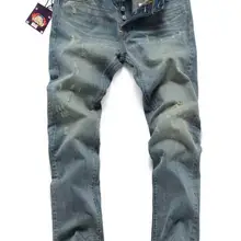 Новое поступление Аутентичные Evisu трендовые модные мужские брюки прямые с принтом вымытые высококачественные мужские брюки со средней талией E6037