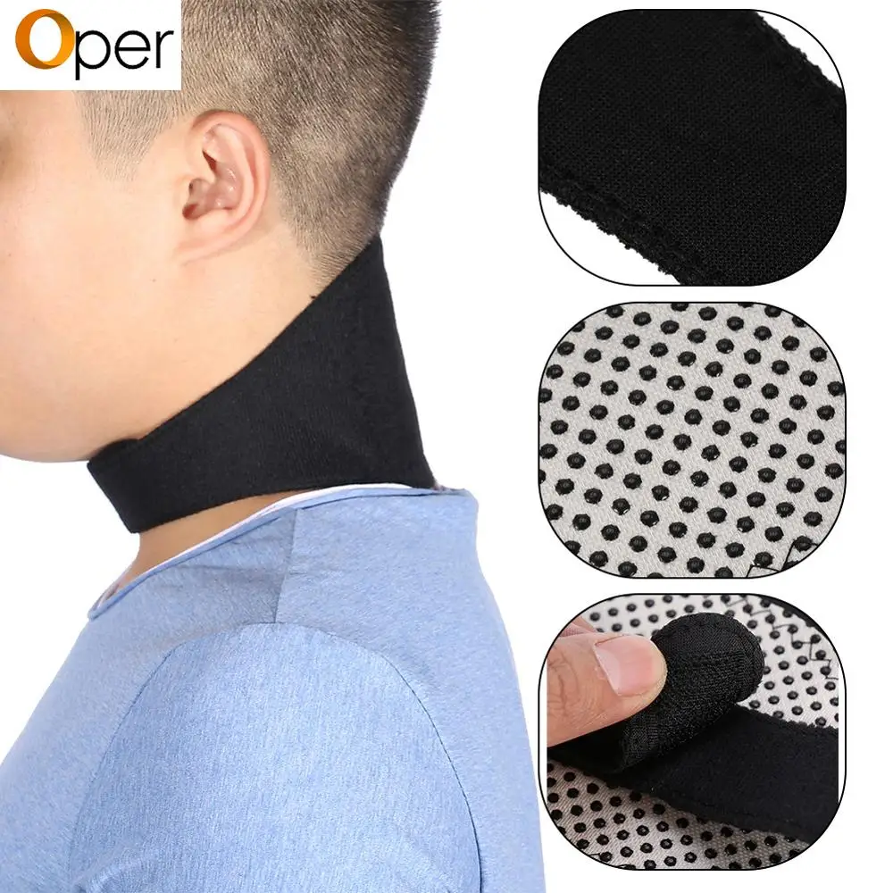 

Tourmaline Neck Guard Magnetic Self-heating Therapy Neck Support Collar Neck Wrap Belt Pain Relief Heating Neck Brace Support