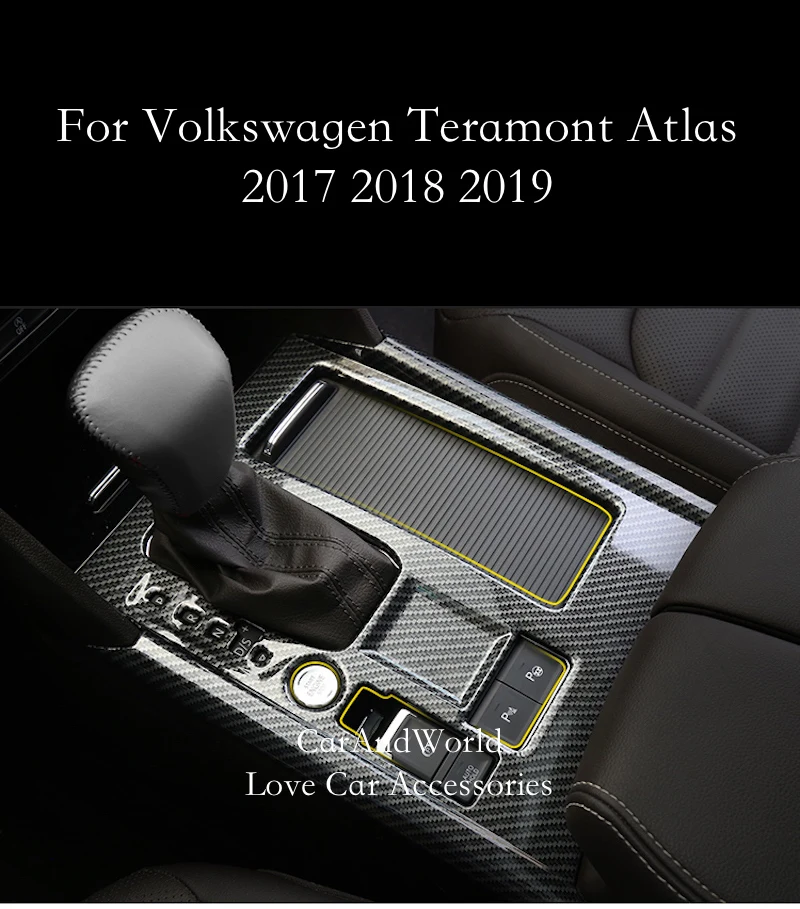 Для Volkswagen VW Teramont Atlas- передняя рамка переключения передач крышка водного стакана Панель Планки ABS хром автомобиля молдинг аксессуары