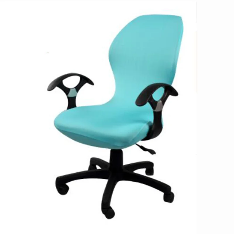 4 шт./лот эластичные чехлы для сидений для компьютерных стульев покрытия для офисных стульев чехол на компьютерное кресло чехол для кресла Housse de Chaise - Color: Lake Blue