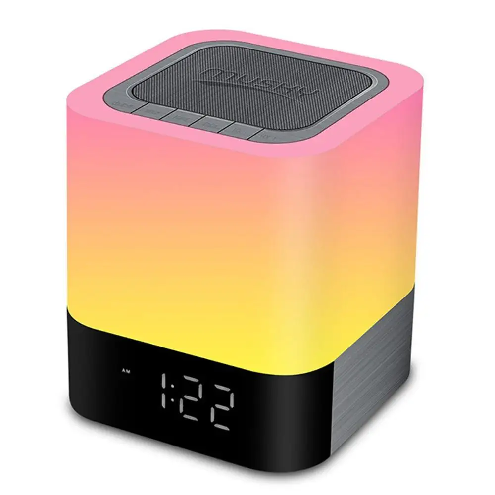 Night Lights Alarm Clock Speaker Smart Touch Control Dimmable RGB LED Table Lamp For Bedroom HIFI Sound Multi-color Changing