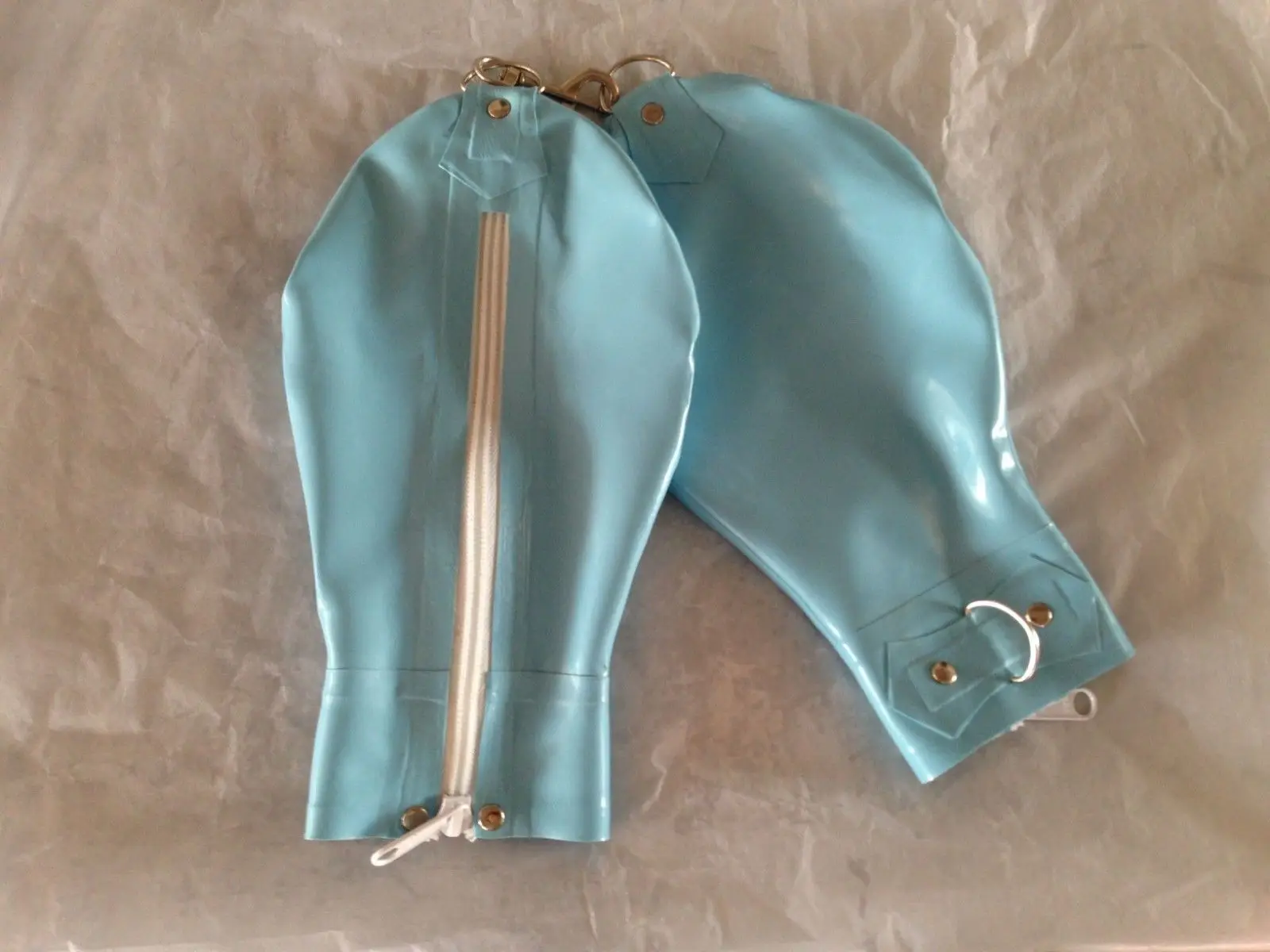 

100% Latex Gloves Rubber Gummi High Quality Light Blue Short Gloves Size S-XXL