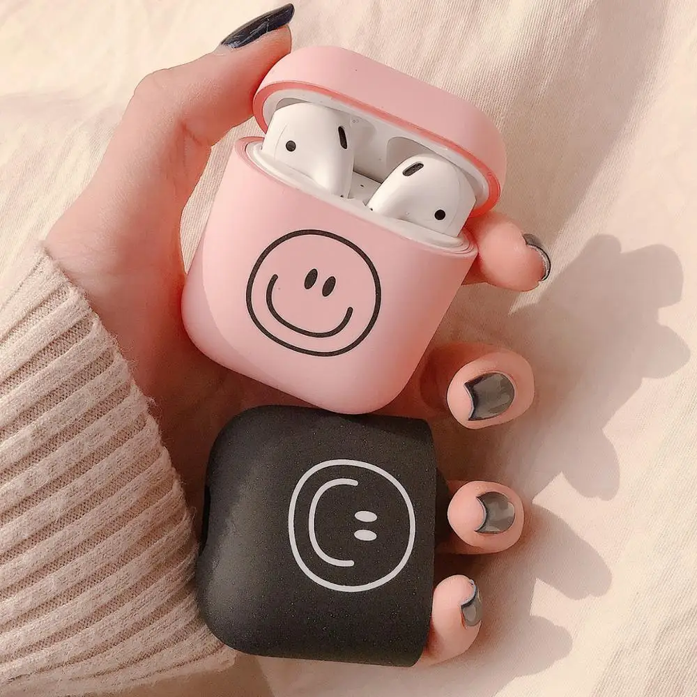 

New Cute Wireless Bluetooth Earphone Case For Apple Air Pods Shockproof Sandstone Cartoon Protective PC Cover For Apple Air pods