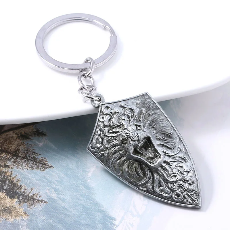 

Latest Model Dark Souls Metal Jewelry Keychain Lion Head Shield Zinc Alloy Key Chain For Car Bag Pendant Fashion Accessories