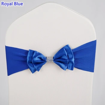 

Royal Blue Colour chair sash Satin chair sash spandex lycra bow tie fit all chairs wedding banquet hotel party decoration