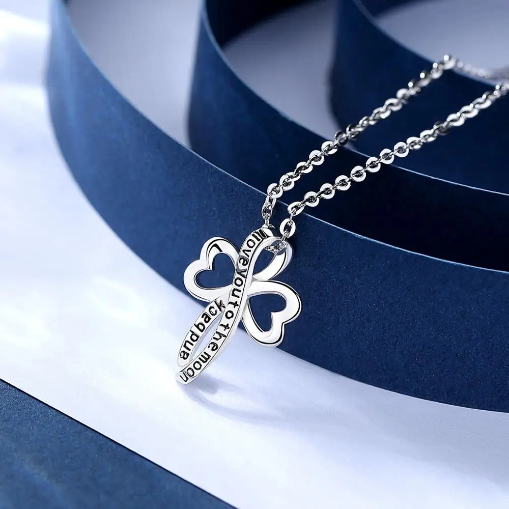 Подвеска с узлом Eudora из серебра 925 пробы надписью Lucky ожерелье травы I Love you three Third