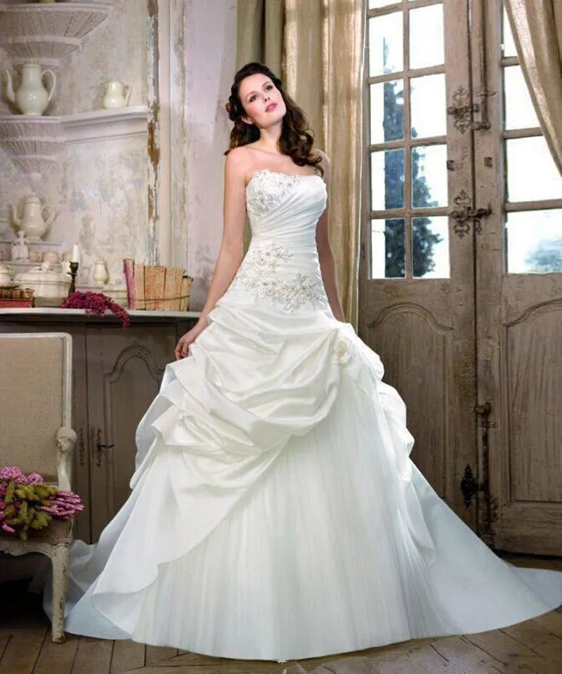 

Gorgeous Lace Wedding dress Appliques Beading Pleat Off the Shoulder 2016 A-line vestido de noiva