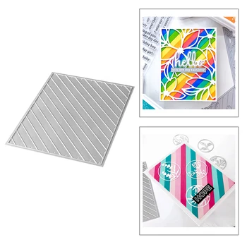

2020 New Hot Rectangle Mould Rainbow Stripe Background Embossing Metal Cutting Dies and For Scrapbooking Crafts Foil No Stamps