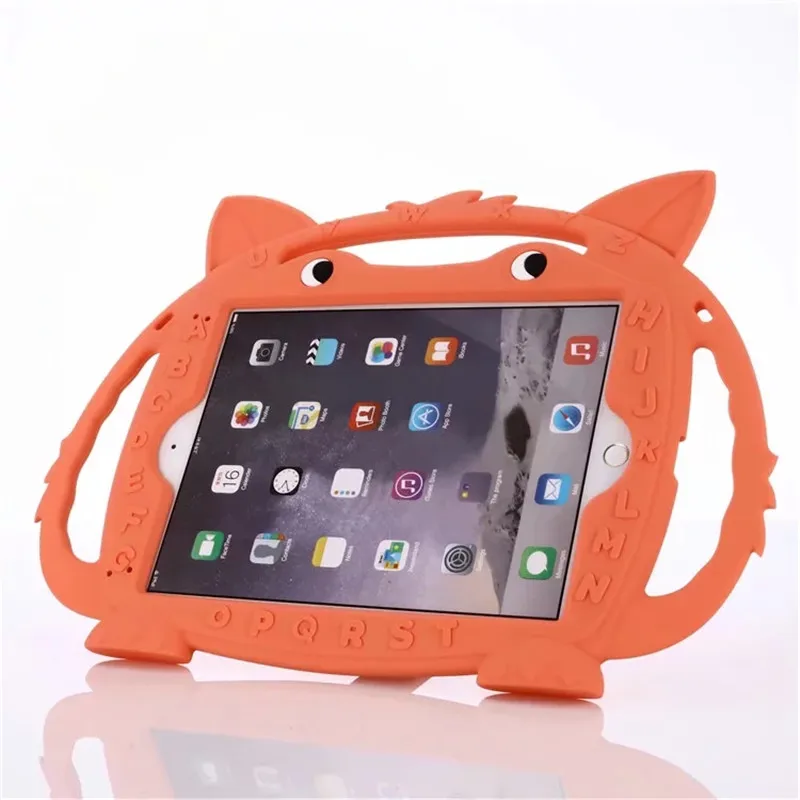 

Little Fox Silicon Case for iPad5 iPad6 iPad Air Air2 PRO 9.7 9.7inch 2017 2018 Kids Friendly Safe Protect Foam Cover Skin