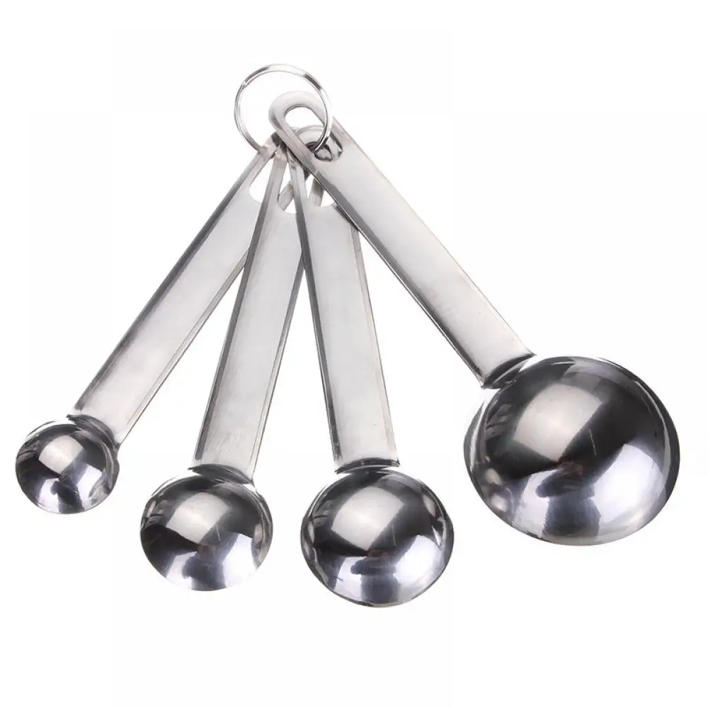 

4 pcsMeasuring Spoons Stainless Steel Seasoning Coffee Tea Measuring Spoons With Scale Bakery Tool Kitchen Supplies