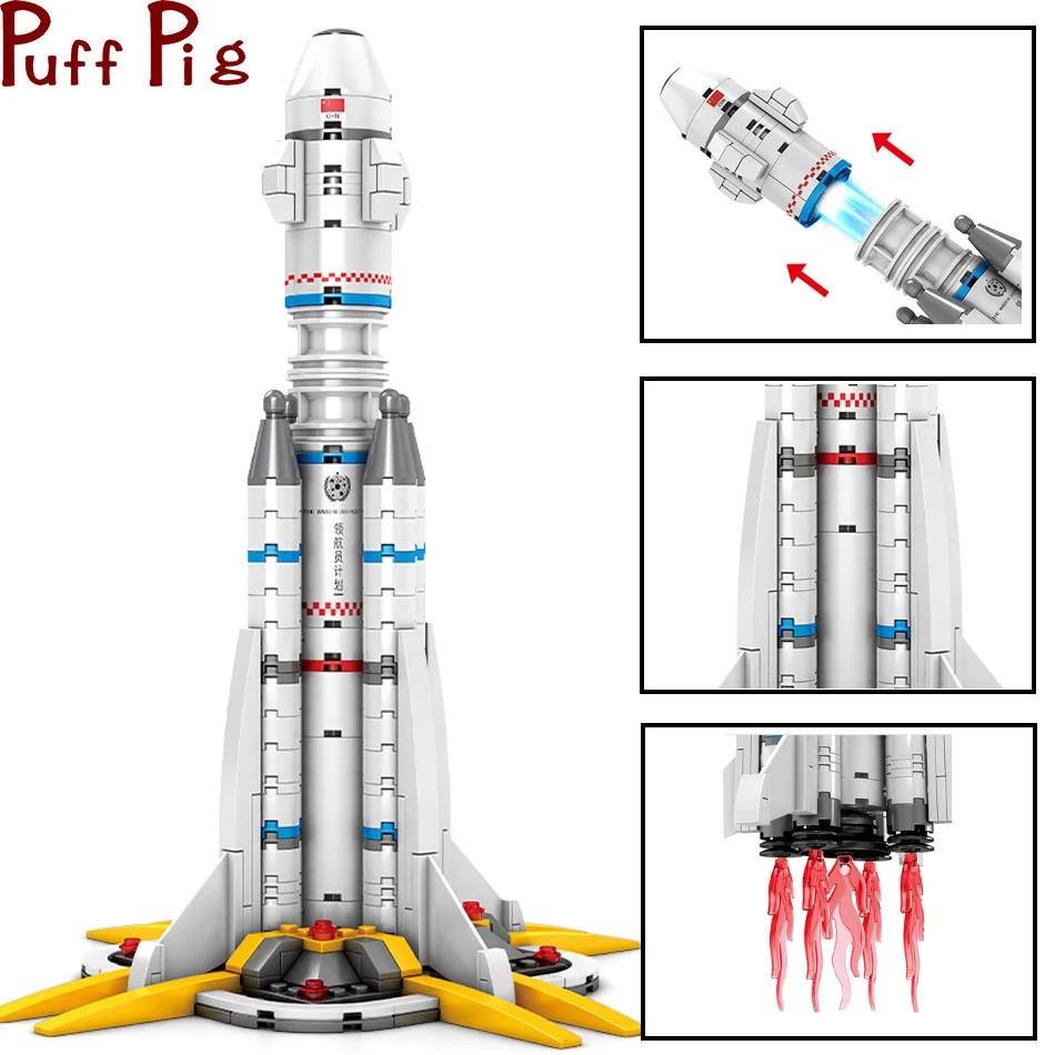 

Movie Wandering Earth Launch Vehicle Building Blocks legoing City Rocket Model Construction Bricks Educational Toys For Children