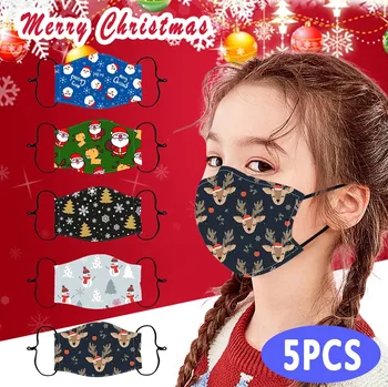

5PCS Children's Breathable Facial Mask Windproof Face Mask Face Shield Cloth Reusable Face Mask Washable masques Mascarilla Tela