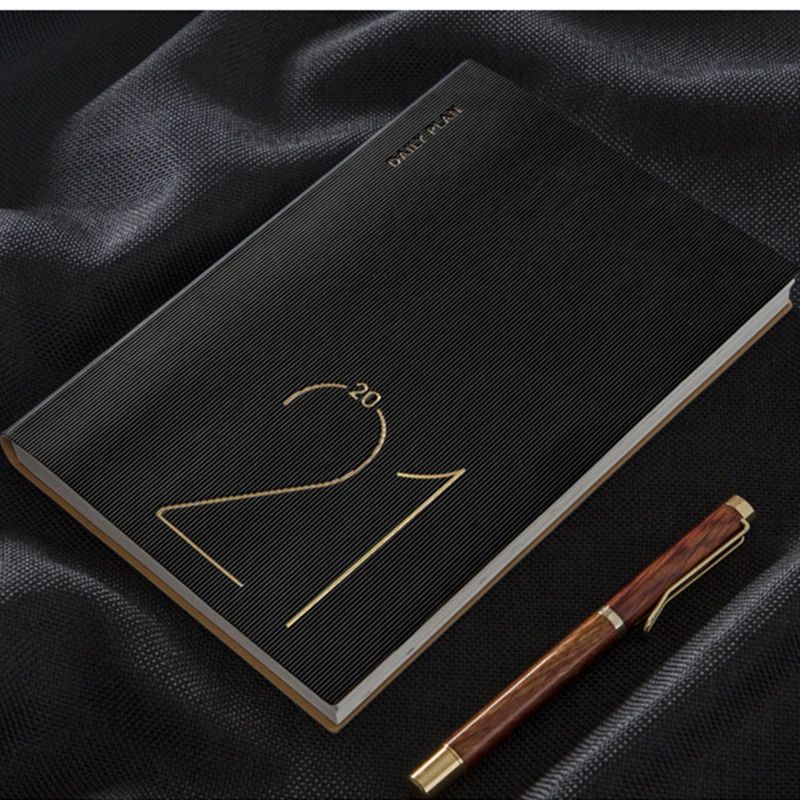 

High quality PU soft leather A5 notebook 2020 efficiency manual business plan table self-discipline table schedule book