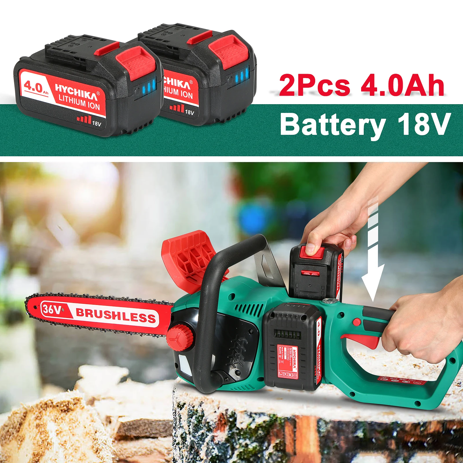 Chainsaw Hychika 36v Brushless Chainsaw 