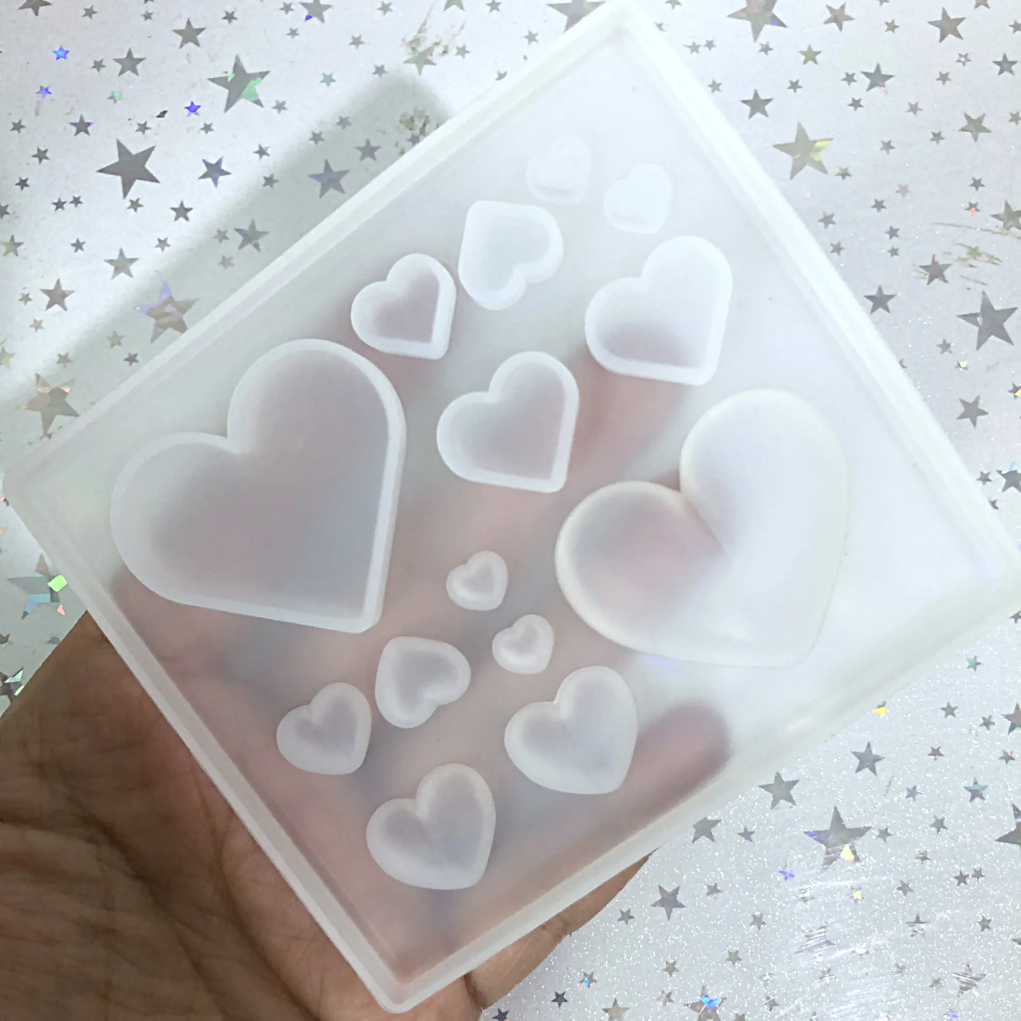 Kawaii Resin Heart Cabochon Silicone Molds DIY Dried Flowers Jewelry Charms Tool Cute Mini Puffy Heart UV Resin Pendant Mold