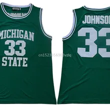 Новое поступление высокое качество Мичиган State футболка колледжа майки#33 Джонсон молодежи Майки S-XXXL
