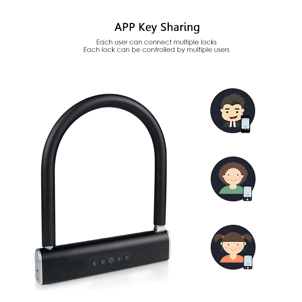 На батарейках BT Smart Keyless u-тип дверной замок приложение/клавиатура пароль разблокировка Противоугонный замок для велосипедов мотоциклов