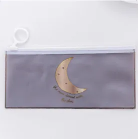 moon Прозрачная Сумка-карандаш с сердечками и сердечками, креативная Сумка-карандаш в горошек, ПВХ пенал для школы, офиса, поставщика, пенал для хранения студенческих канцелярских принадлежностей - Цвет: moon