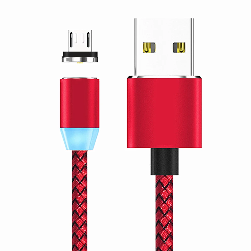 Магнитный Micro-USB кабель для зарядки USB зарядное устройство для телефона для Xiaomi Mi A1 A2 8 Lite 9 se RedMi 7 5A 6A 4A 4X S2 5 Plus, Note 5 6 7 Pro - Цвет: red Cable and Plug
