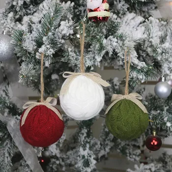

New Christmas Knitted Ball Pendant Christmas Tree Decorations Home Party Sep 16th