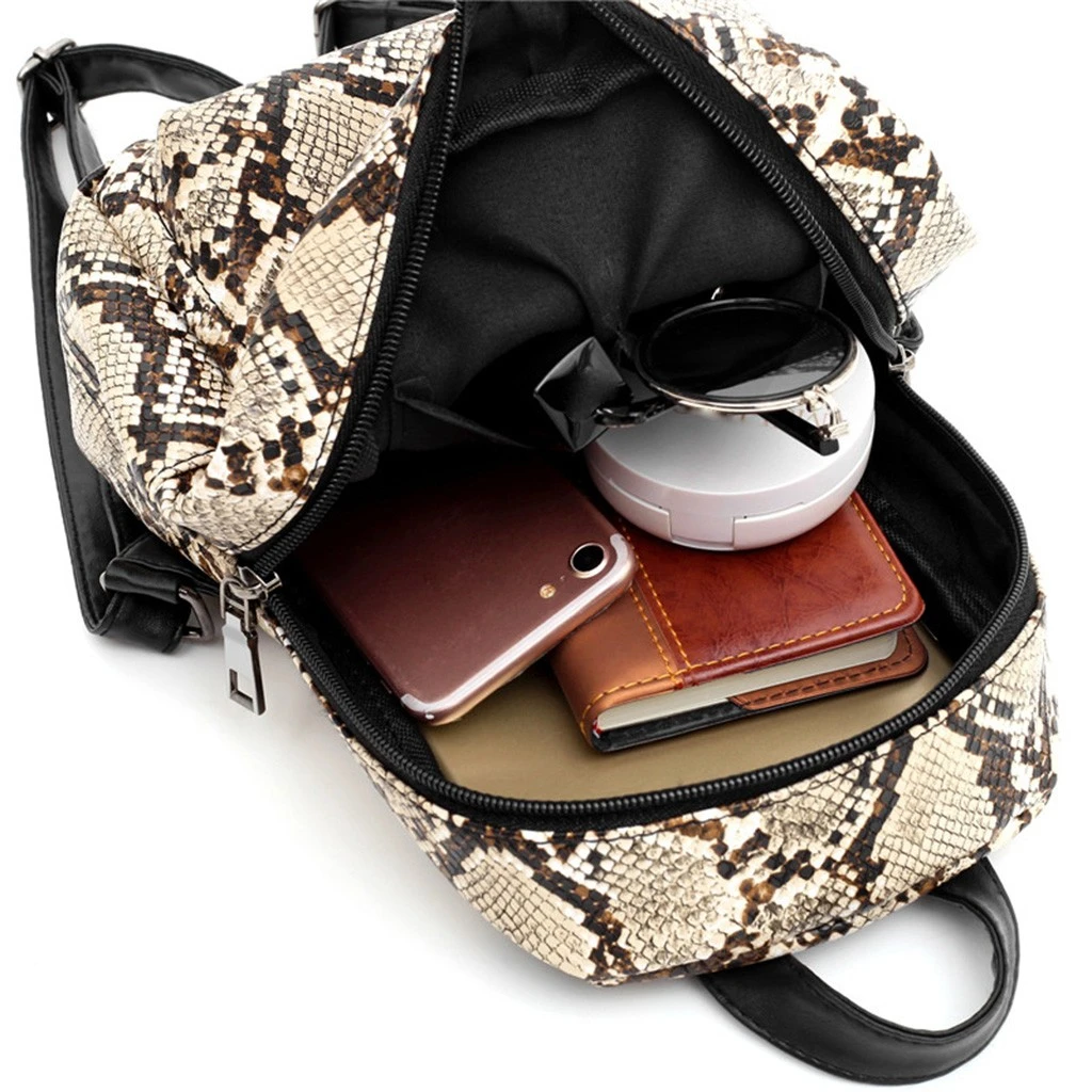 Aelicy Backpack Women Pu Leather Female Backpacks Teenager Fashion Leopard Students Shoulder Bag Knapsack 1203