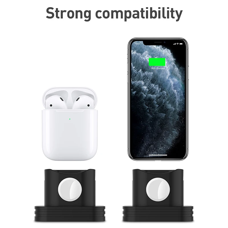 Multifunctional Charging Dock Station Base Holder Charger Silicone Desk Charging Base For Airpods For Most Type Smart Phone