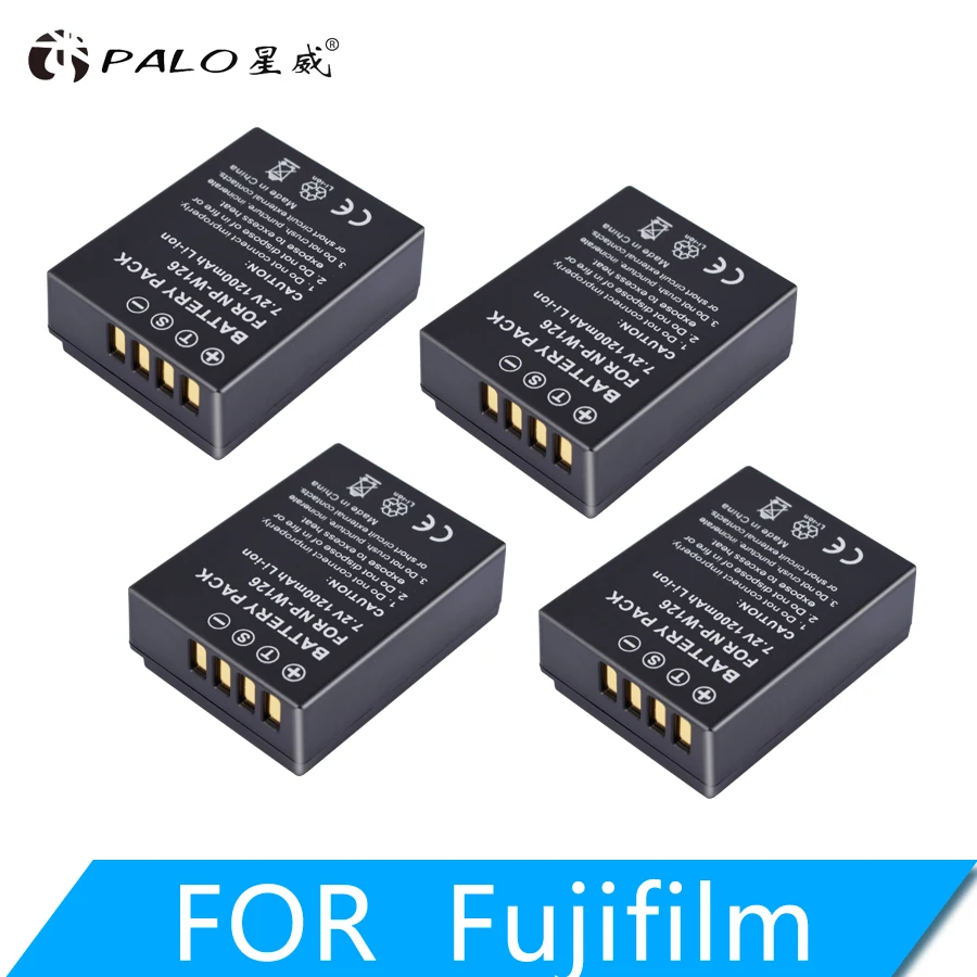

4pcs 1200mAh NP-W126 NP W126 NPW126 Replacement Battery For Fujifilm FinePix HS30EXR HS33EXR HS50EXR X-A1 X-E1 X-E2 X-M1 X-Pro 1