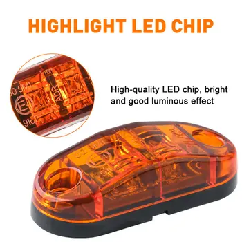 

Red+Amber Side Clearance Marker Light Accessories LED Truck Trailer RV Oval 2.5"