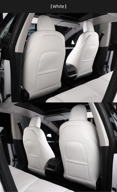 Housse Siege Voiture pour Tesla pour Model 3 2017-2021 pour Model Y  2019-2021 en Cuir Souple Sièges De Voiture Couvre Ensemble Accessoires Auto  Protecteur de siège Housse (Color : Blanc) : : Auto et Moto