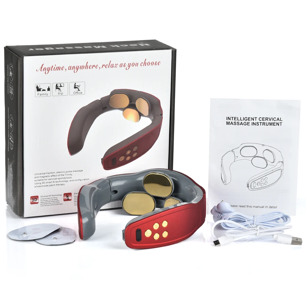 Neck Massager Electric Neck Massage Pain Relief Tool Rechargeable USB Cervical Traction Therapy Massage Health Care