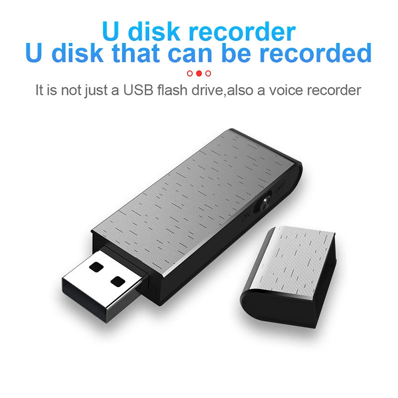 

Digital USB Disk Voice Recorder Sound Recording One-click Record WAV Format Long Time Working 48KHZ Sample Rate 192kbps Digits