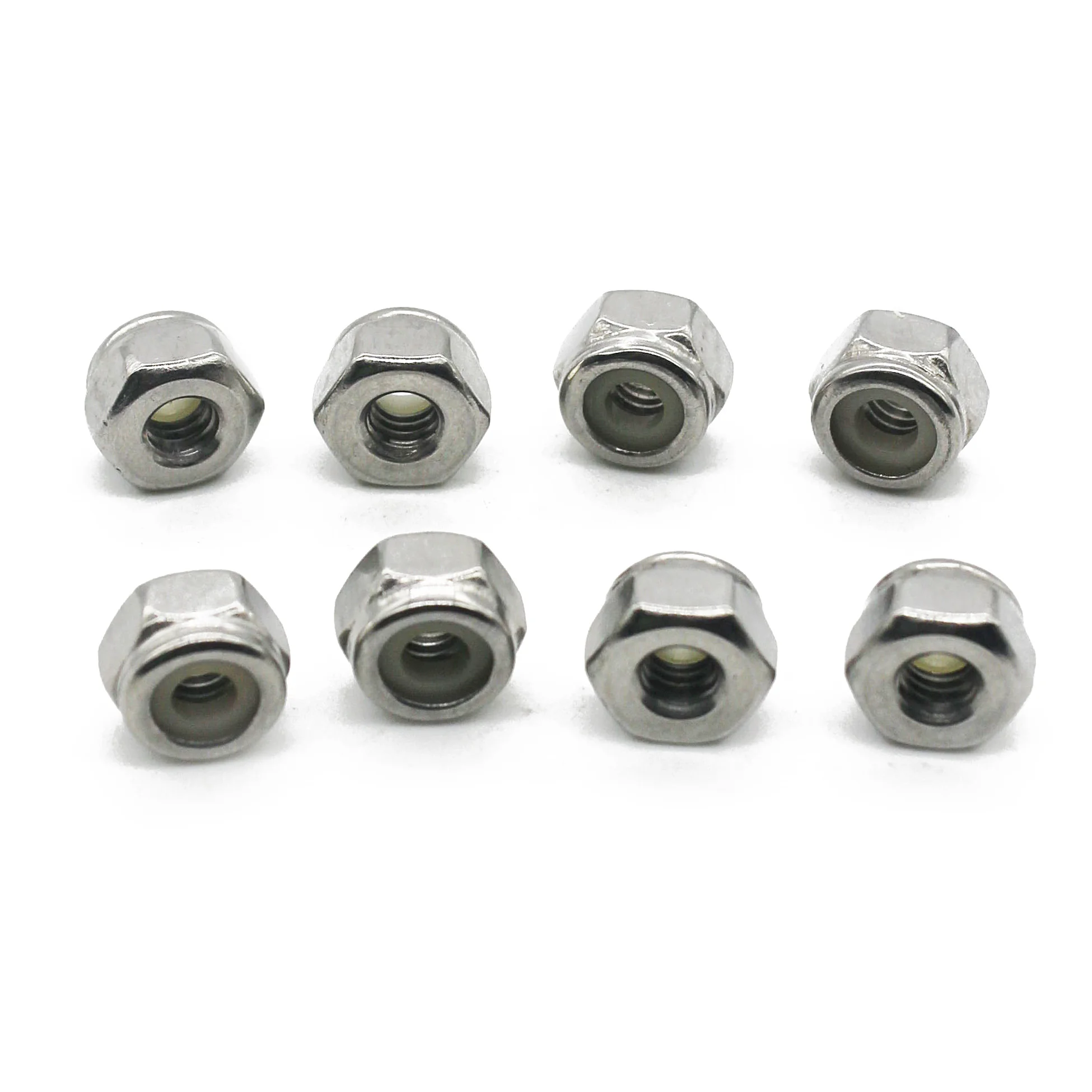 50 шт. 3/8-16 UNC шестигранные нейлоновые фиксирующие гайки 304 из нержавеющей стали