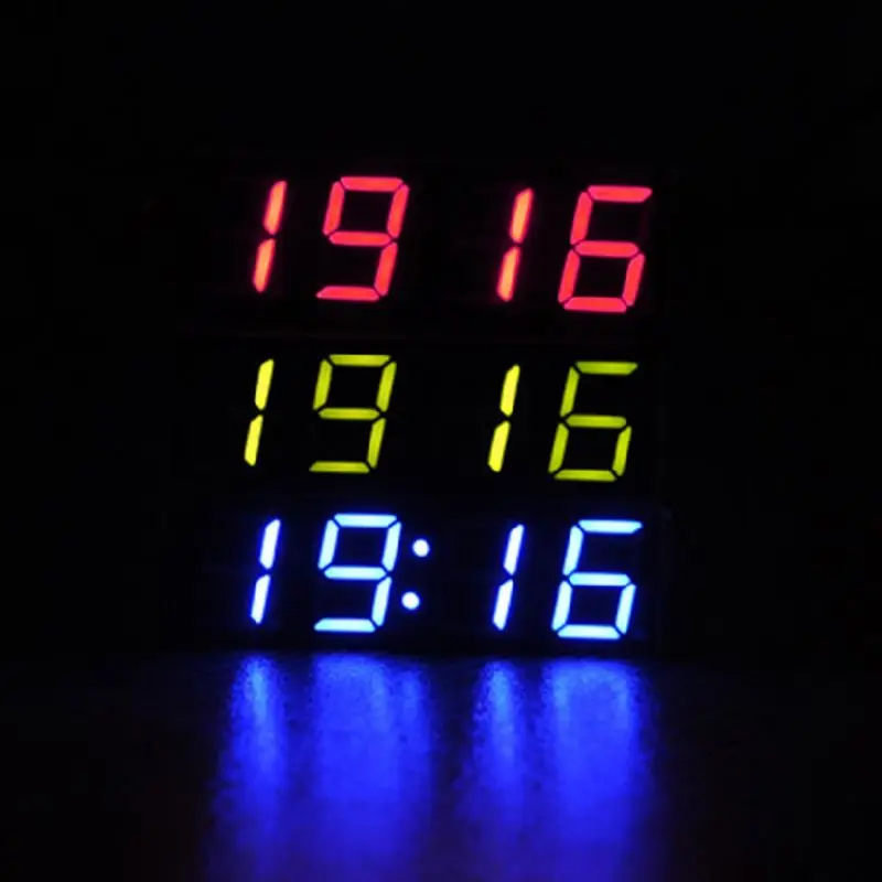 

Car Digital Tube Electronic Clock LED Three-In-One Time + Temperature + Voltage a Basic Version of the Microcontroller Electron
