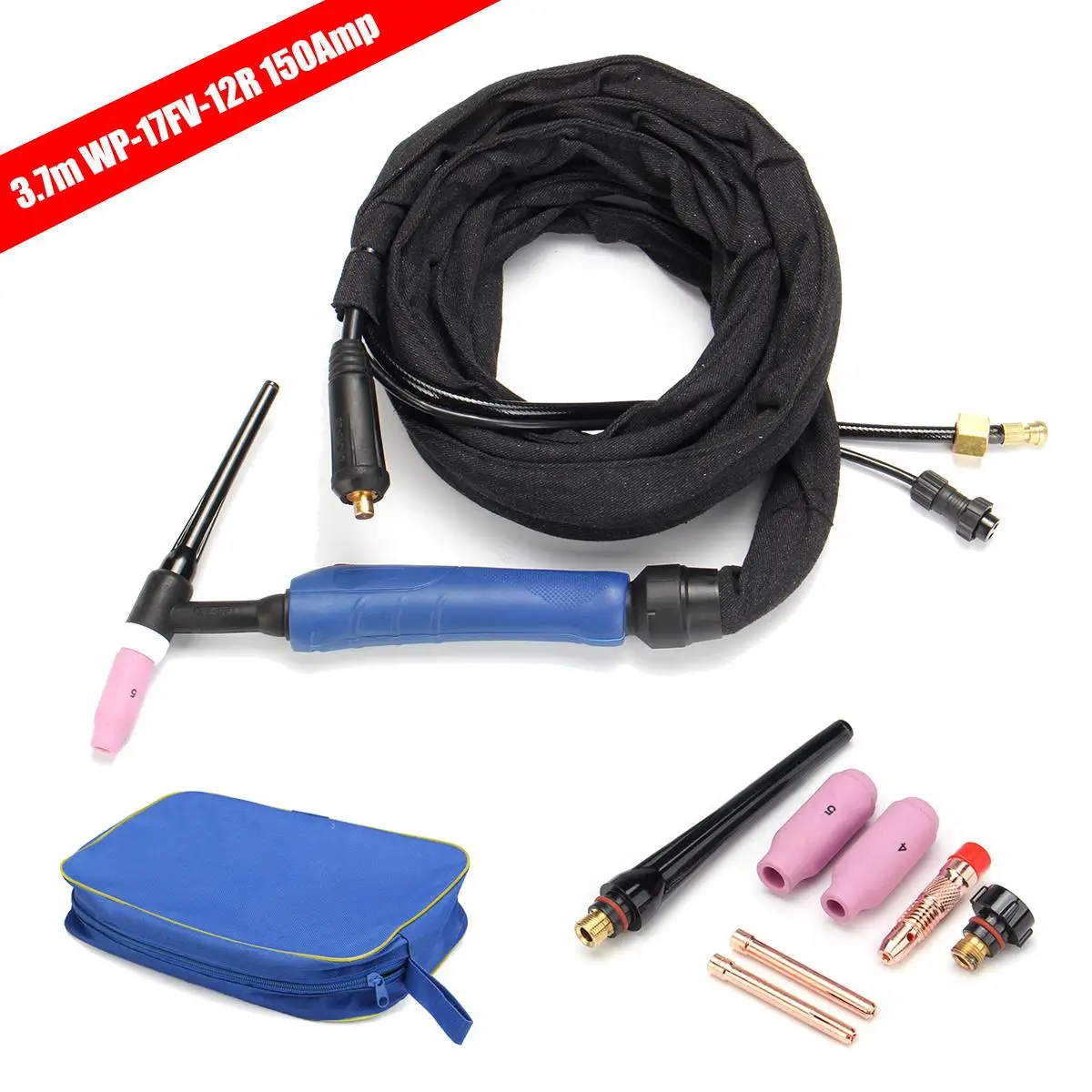 

FORGELO WP-17FV TIG Torch 12Foot Argon Arc Welding Torch M22 Air Cooled 150Amp Flex Metal Gas Torch 3.7Meter Flamethrower Welder