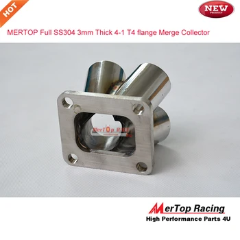 

MERTOP Race Full SS304 3mm thick 4-1 MER GE COLLECTOR Turbo Manifold Exhaust with T4 Flange 48mm OD