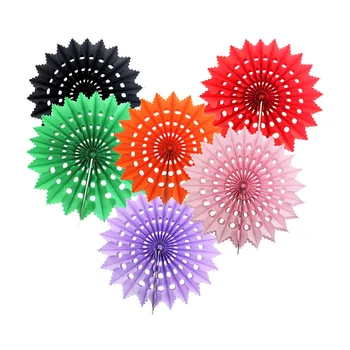 

6pcs/Set Birthday Party Paper Fan Baby Shower Backdrop Supplies Artificial Paper Flowers Fans Decorations Wedding Party Favors
