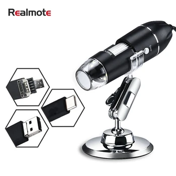 

2MP 1600X Adjustable Digital Microscope 1080P HD Electronic Magnifier 8 LED Type-C/Micro USB Stereo USB Endoscope For Phone PC