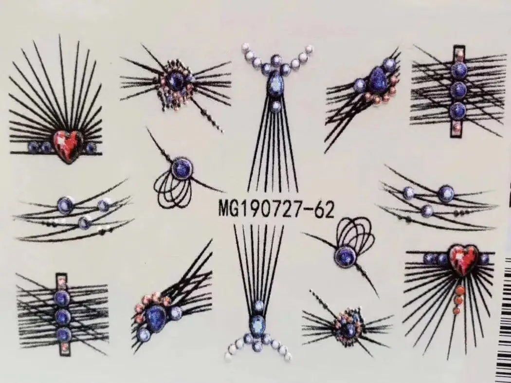 1pc 3D Acrylic Engraved Natural black butterfly Nail Sticker Nail Water Decals Fashion Empaistic Nail Water Slide Decalsi