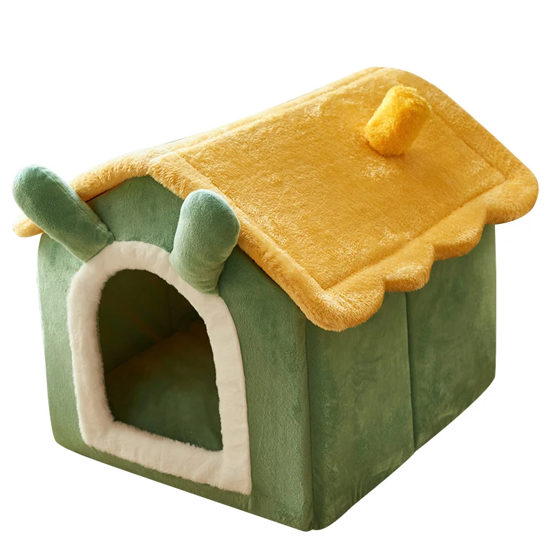 

2020 Pet Dog Cat House Bed Winter Warm Semi-Enclosed House Villa All Seasons Universal Kennel Removable Washable Bed Supplies
