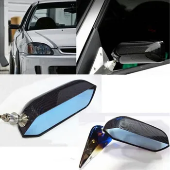 

New F1 racing car drift carbon fiber Looks ABS side rearview mirror with Blue Mirror Surface